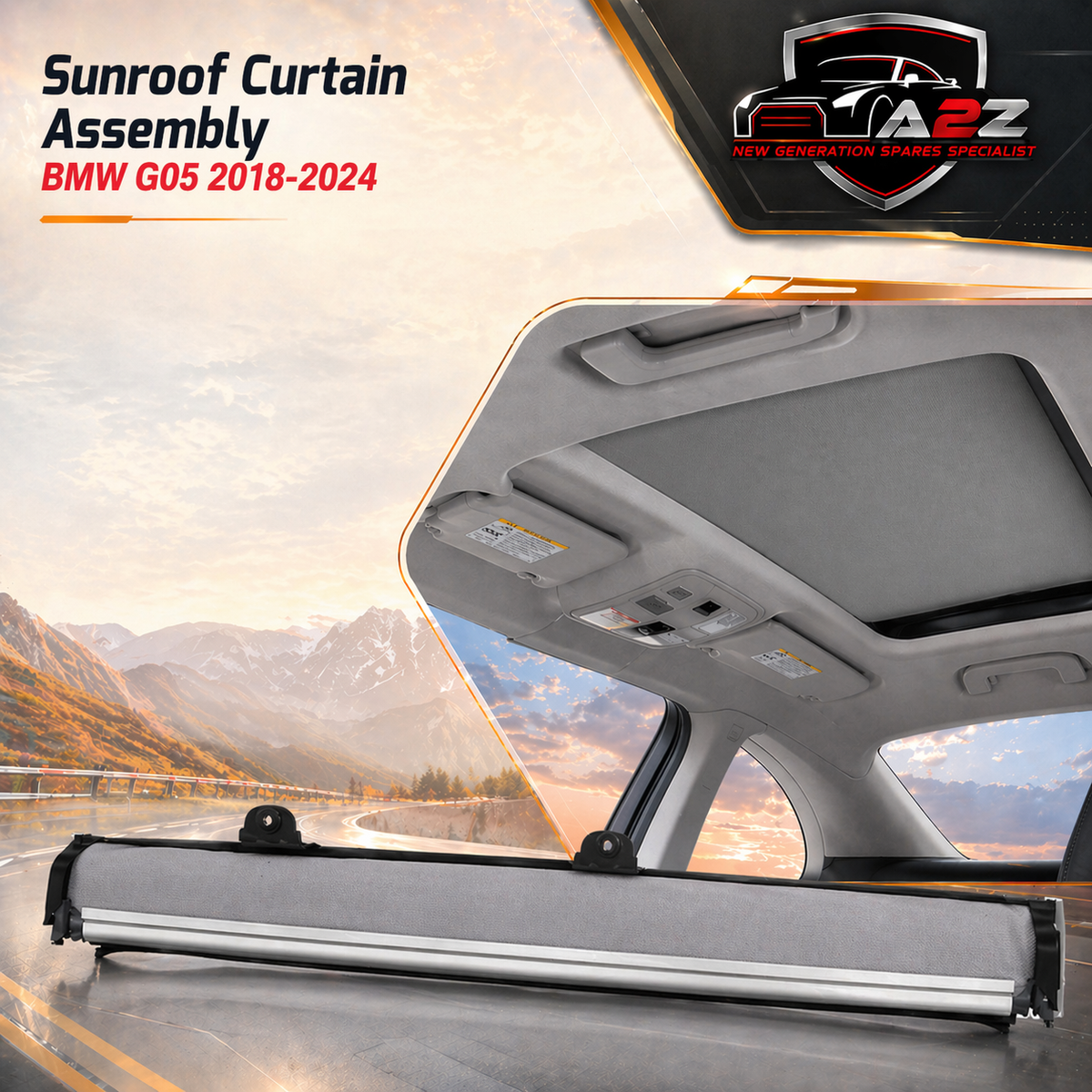 Sunroof Curtain Assembly 54108491961 Compatible With BMW X5 Series G05 SUV 2018-2024