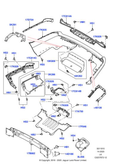 Rear Bumper Bracket Right LR072326 & Left LR072327 Compatible With Land Rover Range Rover Vogue - L405 (2018-2022) Tag No.3252