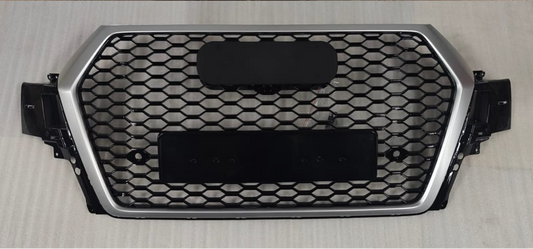 RSQ7 Black And Chrome Honeycomb Show Grill Compatible With Audi = Q7 (2016-19) Tag No.168