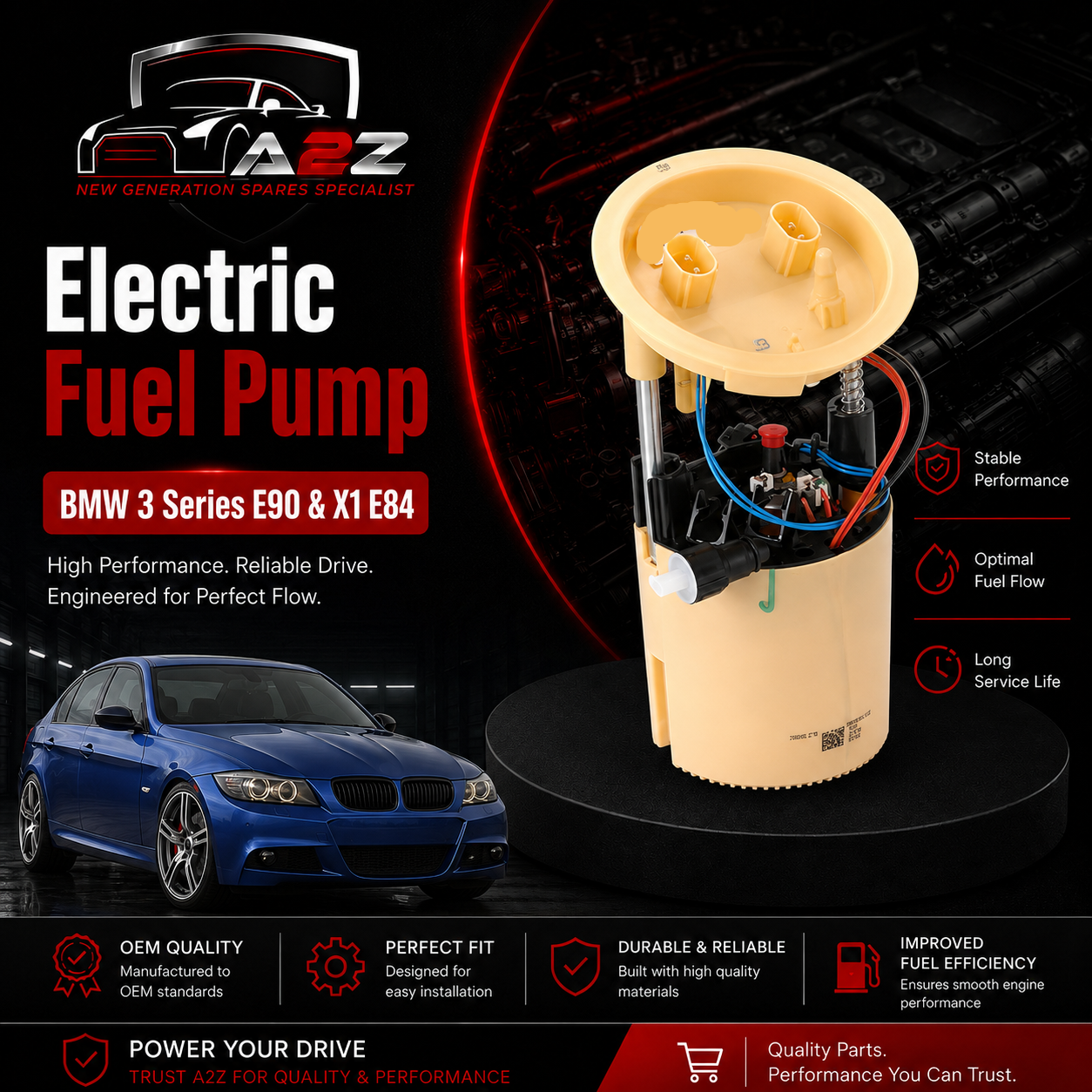 Electric Fuel Pump 16114422731 16117190946 16117197074 Compatible With BMW 3 Series E90 & X1 E84 Tag No.18