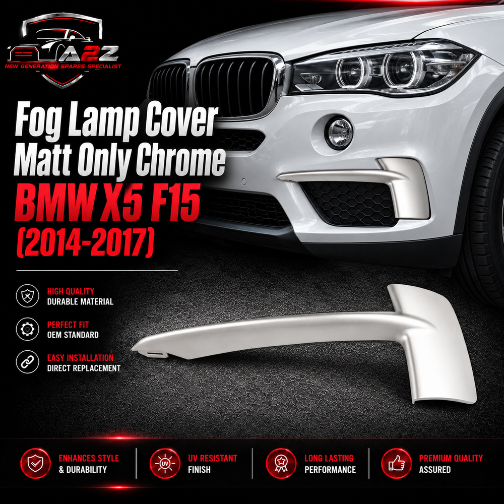 Fog Lamp Cover Matt  Only Chrome Left 51117303113 & Right 51117303114 Compatible With BMW X5 F15 (2014-2017) Tag No. 491