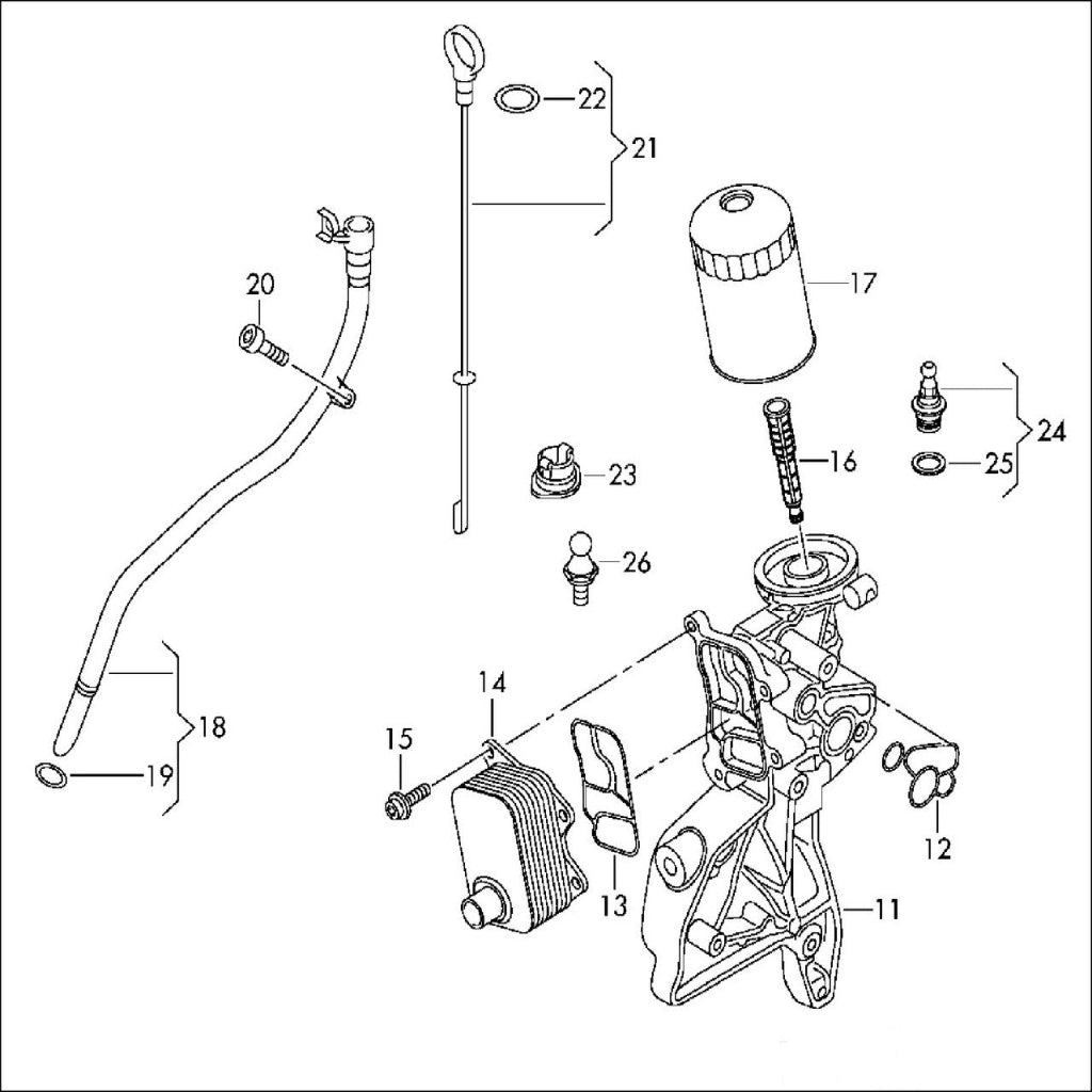 Oil Cooler 06J117021 06J117021D 06J117021J 06J117021P 06J117021Q  For Audi A4 A6 Q3 Q5 Tag-O-13