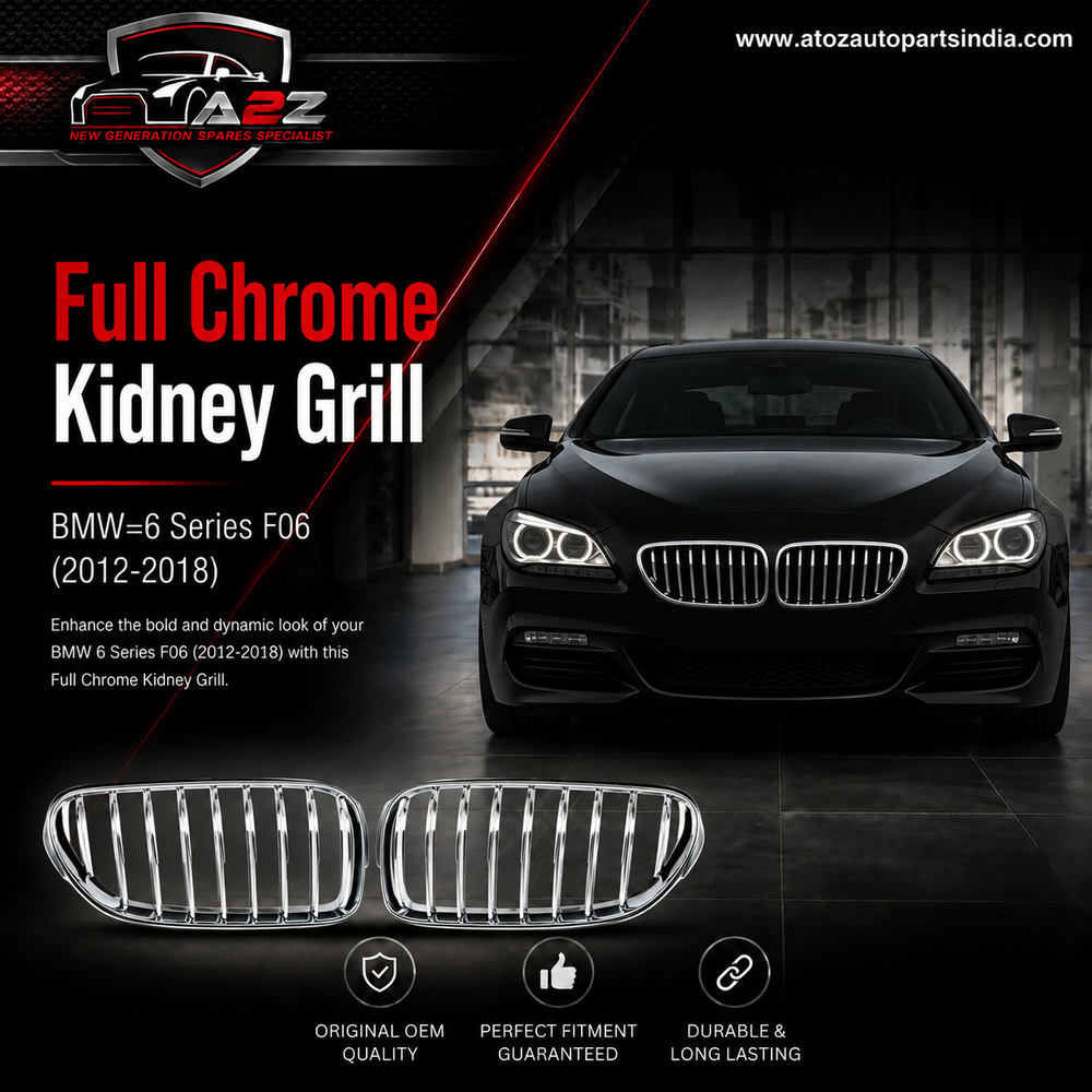 Full Chrome Kidney Grill Left 51137211921 & Right 51137211922 Compatible With BMW=6 Series F06 (2012-2018) Tag No.146