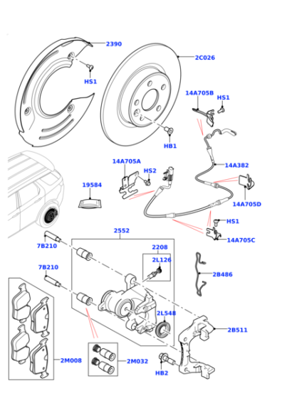 Rear Brake Pad Wear Sensor LR092060 Compatible With LAND ROVER DISCOVERY SPORT (L550) & RANGE ROVER EVOQUE (L551)