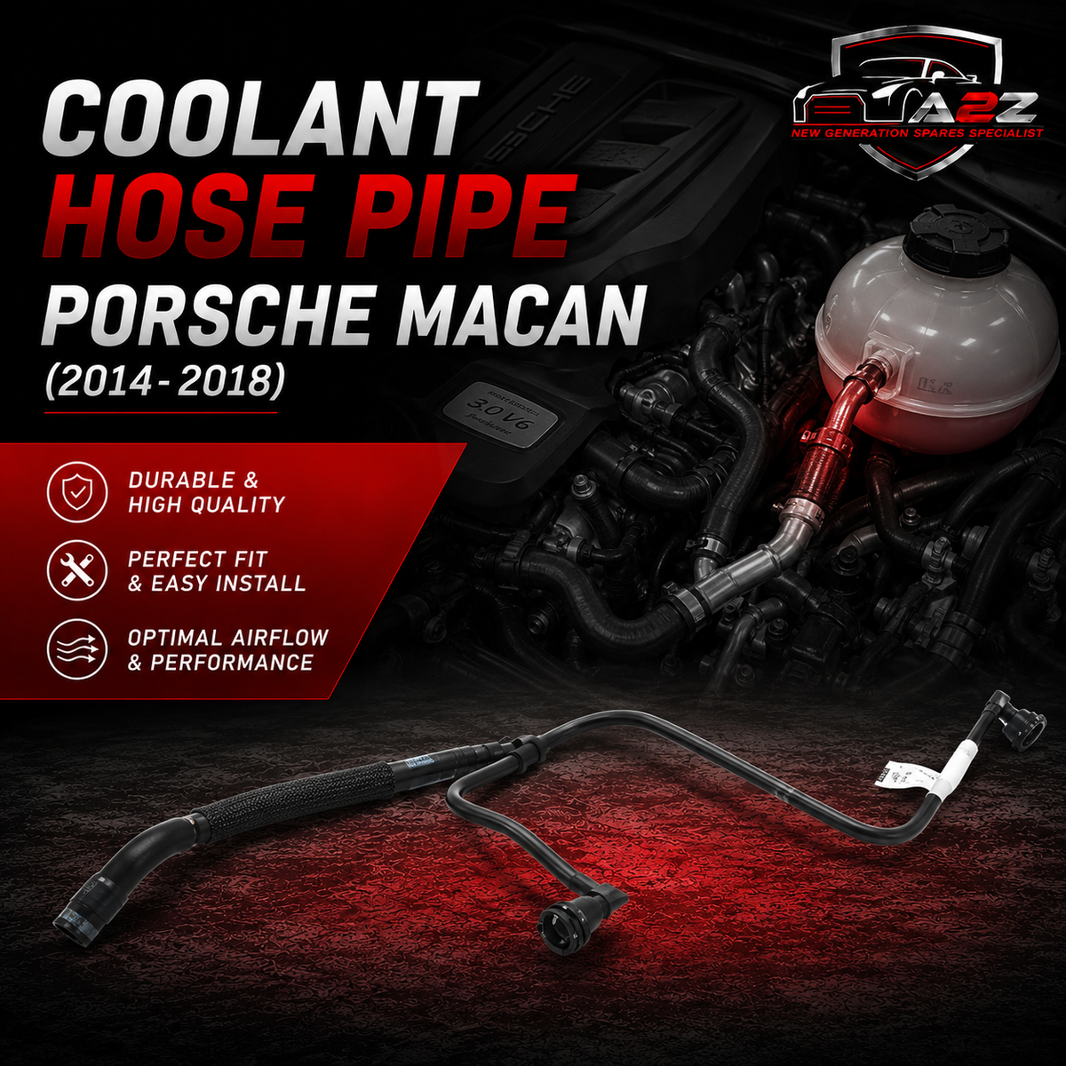Coolant Hose Pipe 95B121447A Compatible with Porsche Macan Tag-H-263