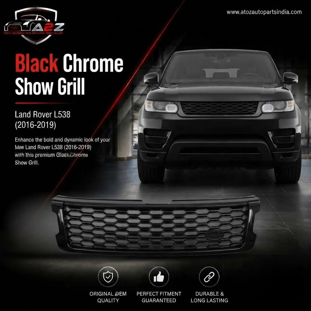 Black Chrome Show Grill  Compatible With  Land Rover RANGE ROVER EVOQUE  L538 Land Rover L538 (2016-19) Tag 31
