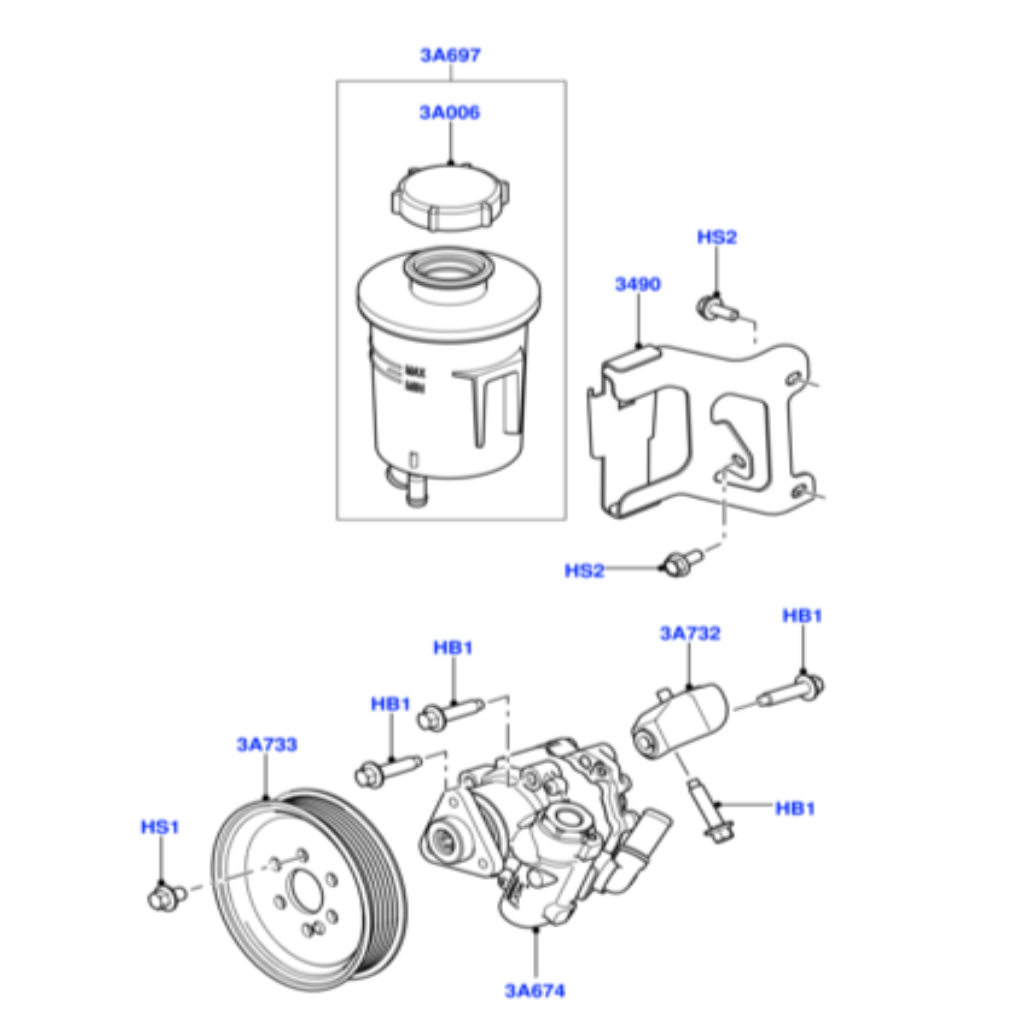 Power Steering Bottle LR061407 QFX000060 QFX500060 For LAND ROVER DISCOVERY IV L319 | LR4 Tag-B-67