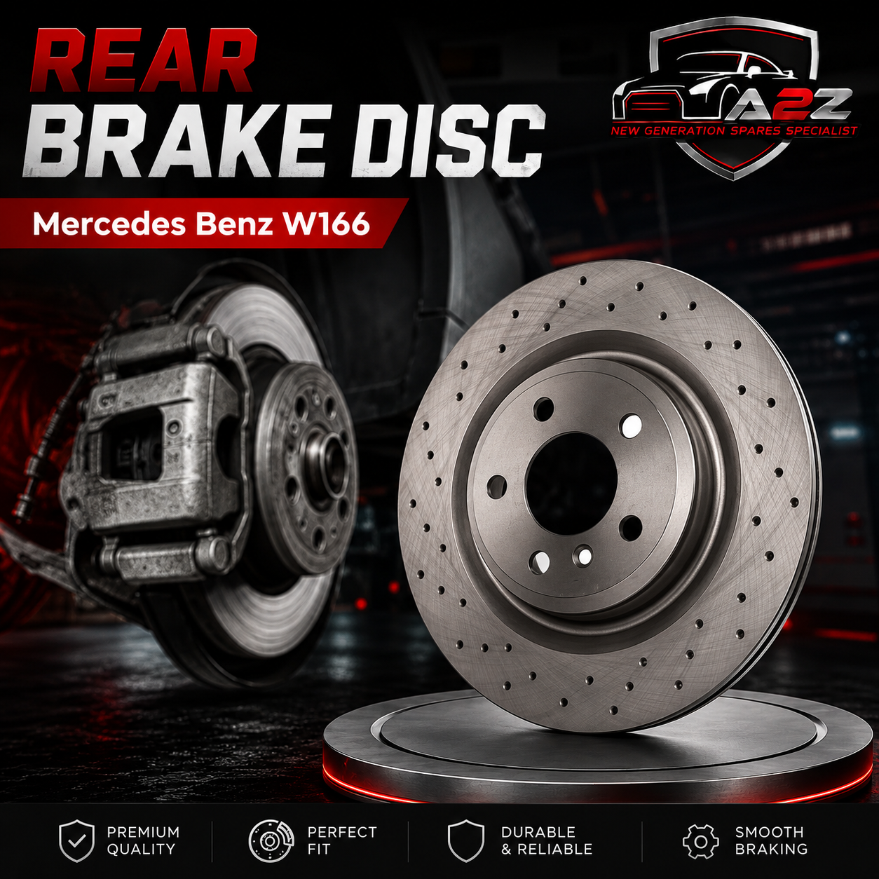 Rear Brake Disc 1664230412 Compatible With Mercedes Benz W166