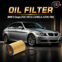 Oil Filter 11427566327 & E61HD127 & E61HD215 & OX387D 11427541827 11427953129 11428683196 Compatible With BMW 2 Coupe (F22, F87) & 3 (E90) & 3 (F30, F80)Tag : 50