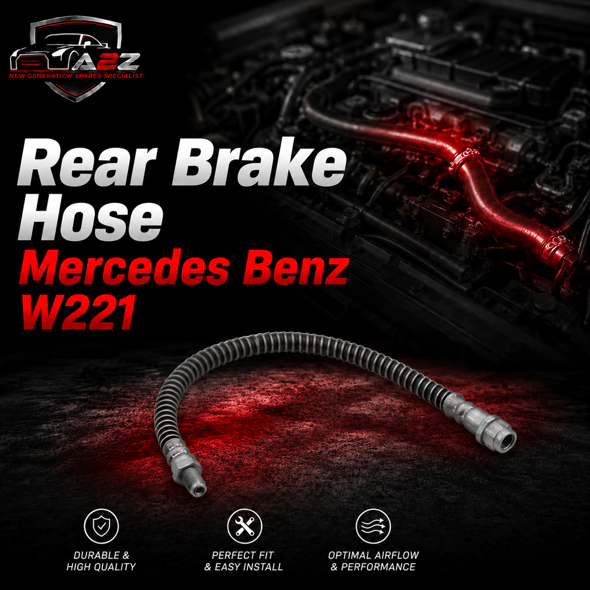 Rear Brake Hose 2214200248 A2214200248 Compatible With Mercedes Benz W221