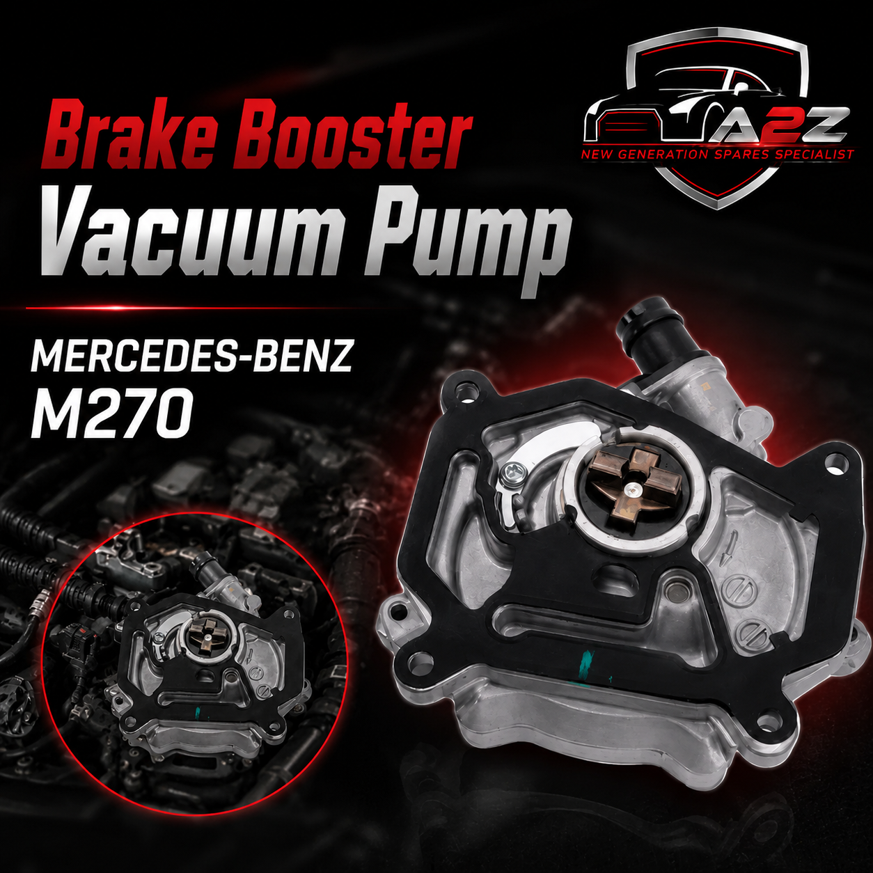 Brake Booster Vacuum Pump 2701800901 Compatible With Mercedes Benz M270