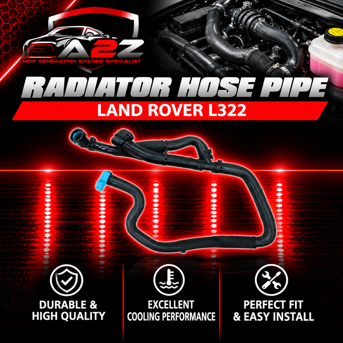 Radiator Hose Pipe LR011480 Compatible With LAND ROVER L322 Tag No.399