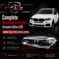 Complete Headlight Assembly (Europian Edition LED) Left 63117381137 & Right 63117381138 (Both Side 8 Pin) Compatible With BMW X5 (F15) (2014-2018) Tag No.85