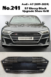 S7 Glossy Black Upgrade Show Grill Compatible With Audi = A7 (2019-24) Tag No.241