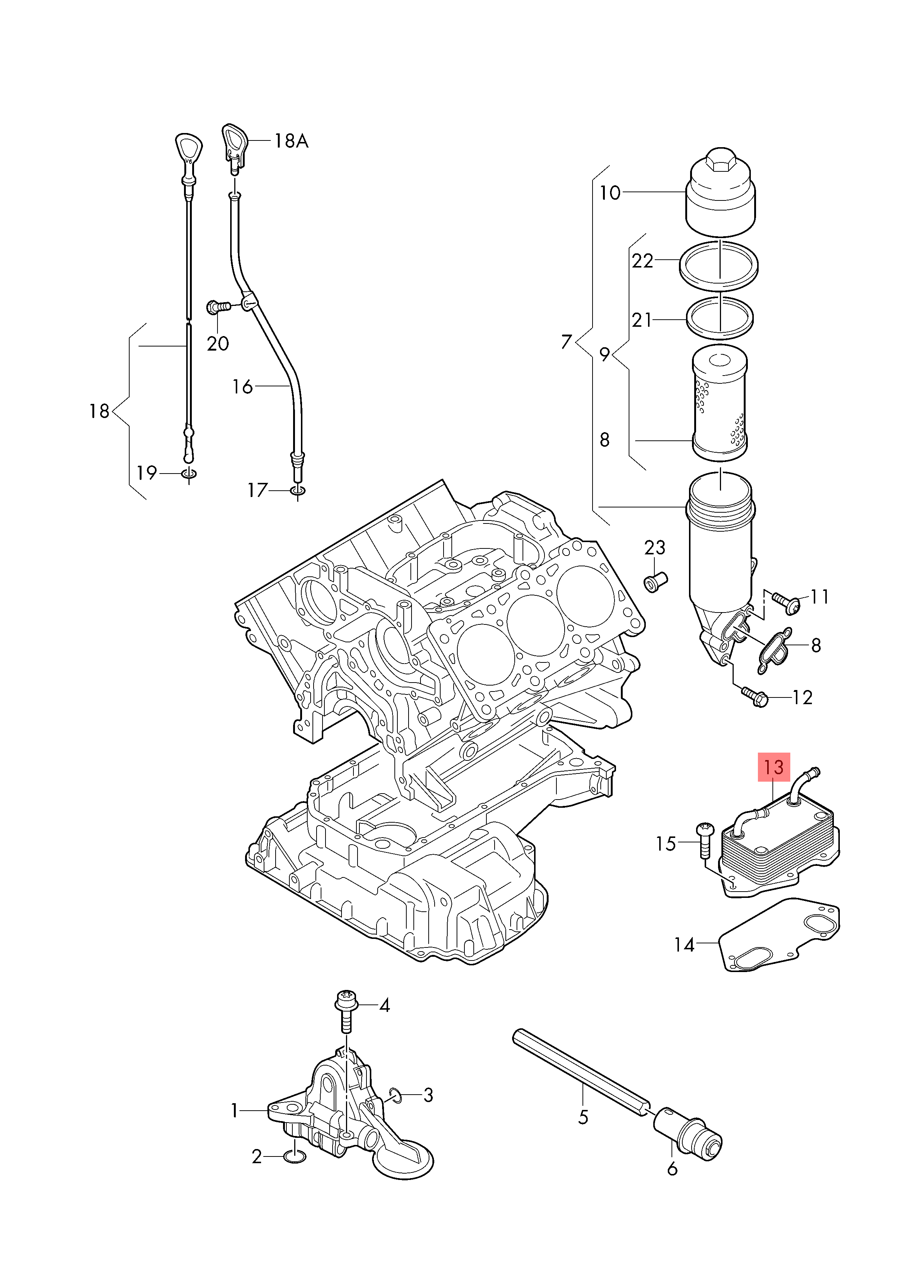 06E117021G Oil Cooler for Audi A4 A6 A7 Q7 Tag-O-11