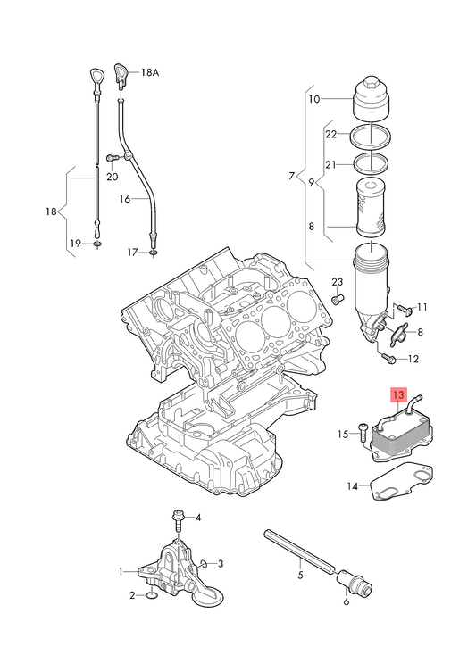 06E117021G 06E117021J 06E117021M 06E117021L Oil Cooler for Audi A4 A6 A7 Q7 Tag-O-11