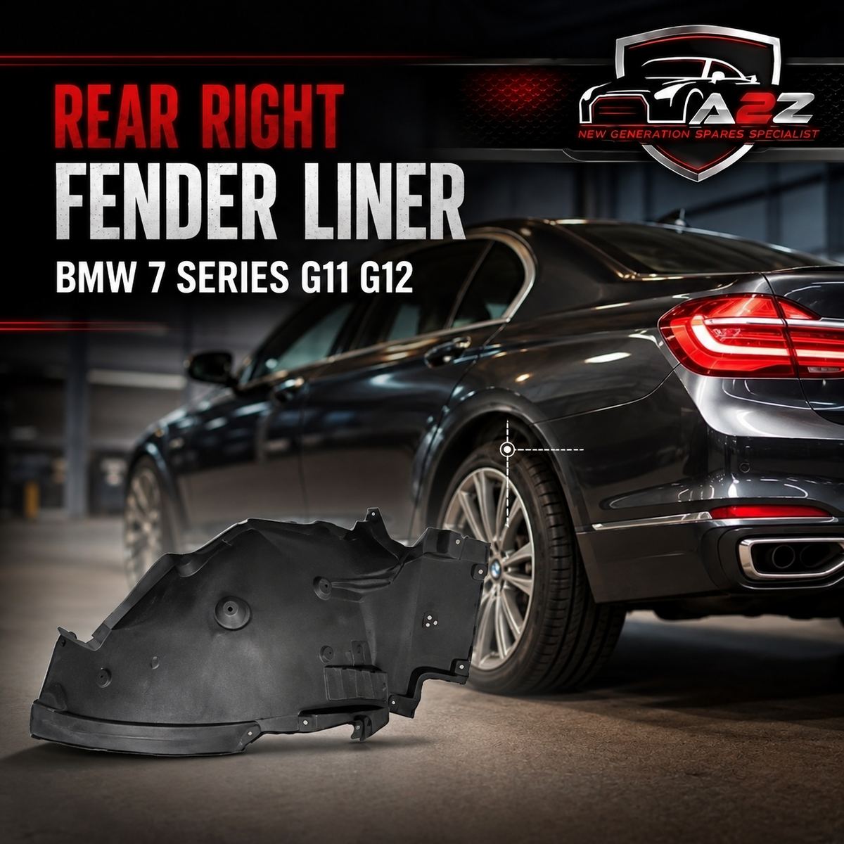 Rear Right Fender Liner 51717340202 Compatible With BMW 7 Series G11 G12 Tag-FE-92