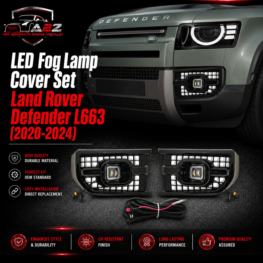 LED Fog Lamp Cover Set Compatible With Land Rover Defender L663 (2020-2024)