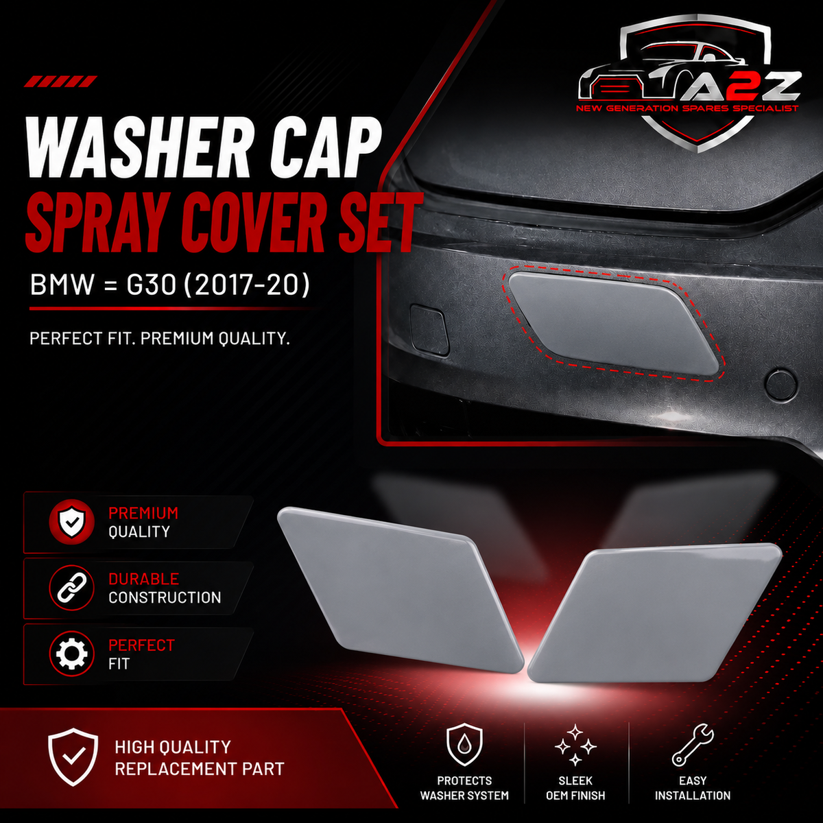 BMW = G30 (2017-20) Washer Cap Set.Ref No 51117427449 = L.H,51117427450 = R.H Tag 543