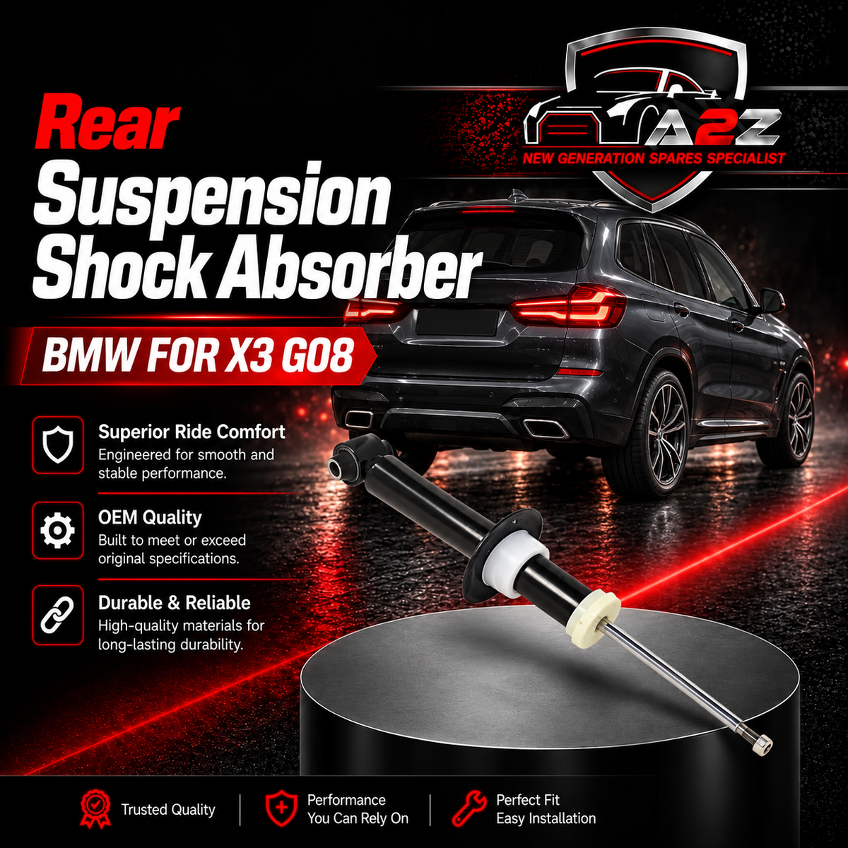 Rear Suspension Shock Absorber Left & Right 33506885076 33526871801 33526871802 Compatible With BMW For X3 G08