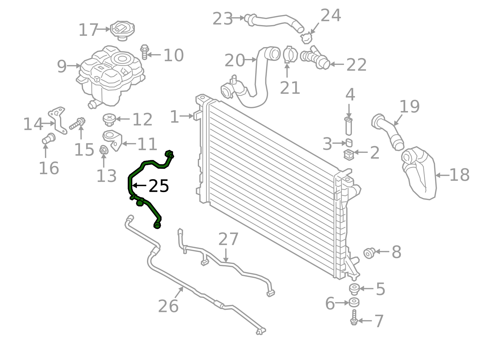 Engine Coolant Overflow Hose 4M0121081F Compatible With AUDI Q7 (4LB)  Q7 (4MB)