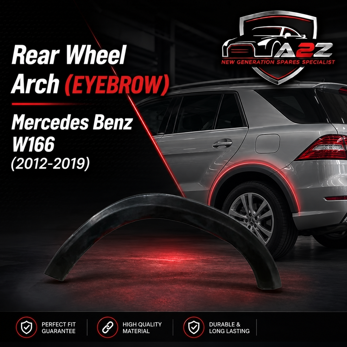 Rear Wheel Arch ( EYEBROW ) 1668846522 Compatible With Mercedes Benz GLS-GLX W166 (2012-2019) Tag No.223