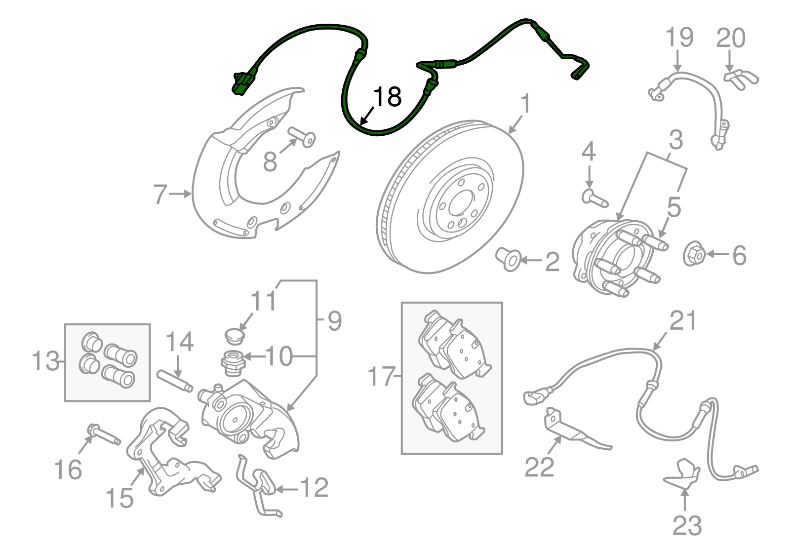 Front Brake Pad Sensor LR090683 & T4A12867 & T4A13370 Compatible With JAGUAR F-PACE (X761) & LAND ROVER RANGE ROVER VELAR (L560)