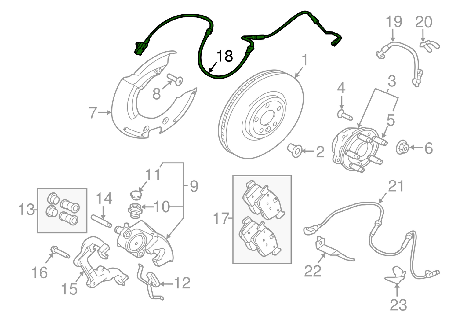Front Brake Pad Sensor LR090683 & T4A12867 & T4A13370 T4A3467 Compatible With JAGUAR F-PACE (X761) & LAND ROVER RANGE ROVER VELAR (L560)