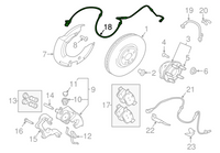 Front Brake Pad Sensor LR090683 & T4A12867 & T4A13370 T4A3467 Compatible With JAGUAR F-PACE (X761) & LAND ROVER RANGE ROVER VELAR (L560)