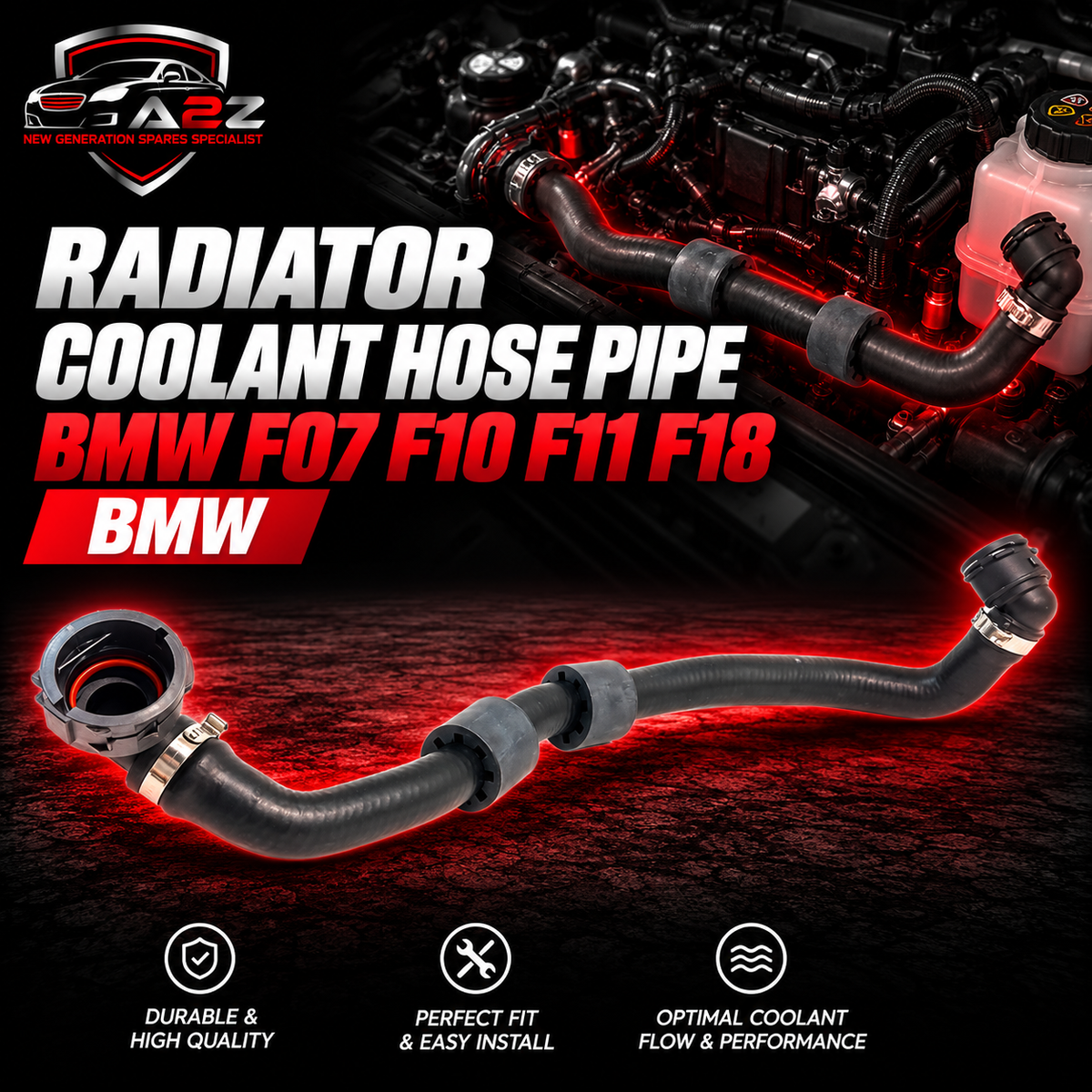 Radiator Coolant Hose 17127619687 Compatible With BMW F07 F10 F11 F18 Tag No.943