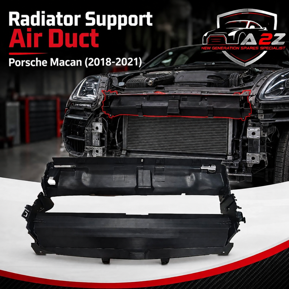 Radiator Support Air Duct 95B121707G Compatible With Porsche Macan (2018-2021)