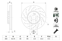Frond Brake Disc Set 0004212312 Compatible With Mercedes Benz W213 W253