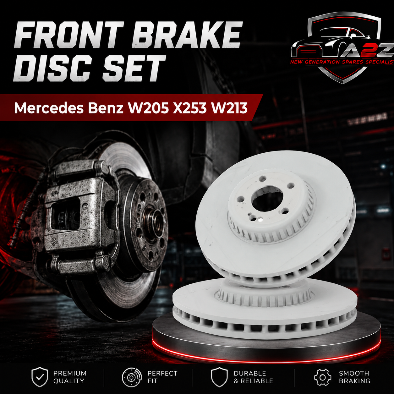 Front Brake Disc Set 0004212712 Compatible With Mercedes Benz W205 X253 W213