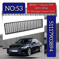 Front Middle Bumper Lower Center Mesh Bezel Grille 51117903894 Compatible With BMW 5 Series (F10) (2011-2016) Tag-BG-53