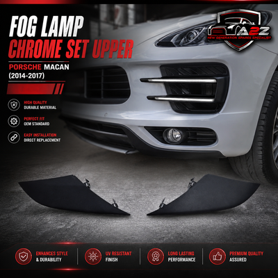 Fog Lamp Chrome Set Upper Right 95B8076861EO & Upper Left 95B8076851EO & Lower Right 95B8078771EO & Lower Left 95B8078781EO Compatible With Porsche Macan (2014-2017) Tag No.175
