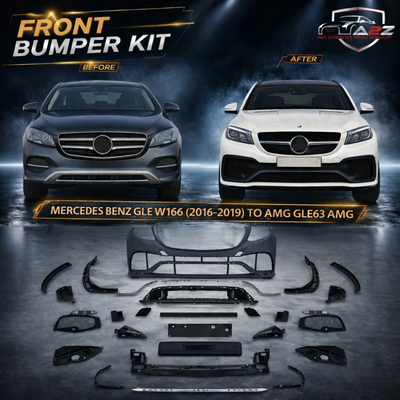 Front Bumper Kit Compatible With Mercedes Benz GLE W166 (2016-2019) Upgrade To Mercedes Benz AMG GLE63 (Shipping Cost Not Included In Price)
