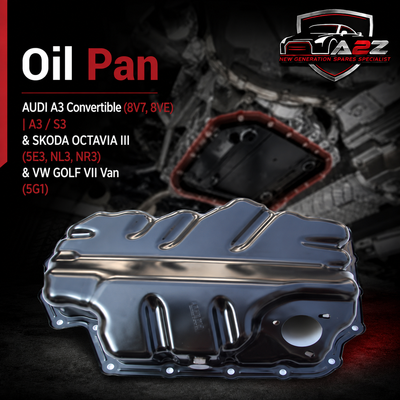 Oil Pan 03L103512DQ Compatible With AUDI A3 Convertible (8V7, 8VE) | A3 / S3 & SKODA OCTAVIA III (5E3, NL3, NR3) & VW GOLF VII Van (5G1)