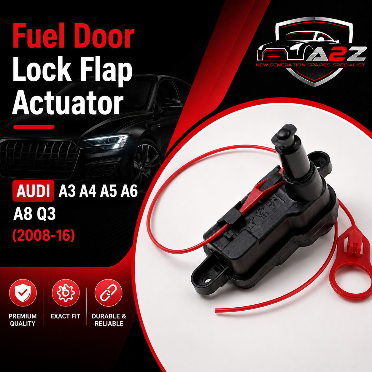 Fuel Door Lock Flap Actuator 8V0862153A 8V0862153 Compatible With 8V-AUDI A3 A4 A5 A6 A8 Q3  (2008-16)