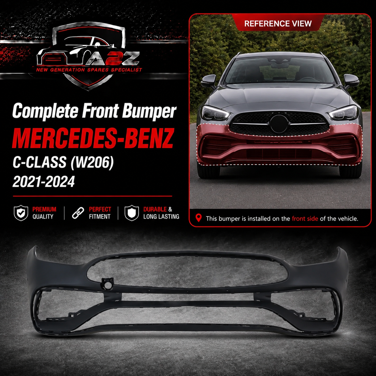 Front Bumper A2068859201 2068859201 Compatible With MERCEDES-BENZ & C-CLASS (W206) Tag No.376