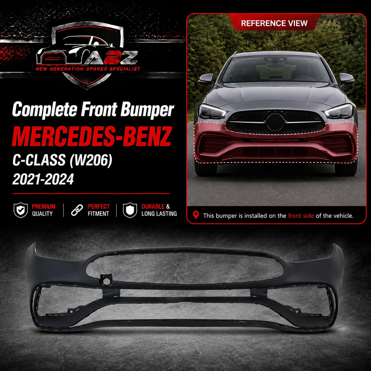 Front Bumper A2068859201 2068859201 Compatible With MERCEDES-BENZ & C-CLASS (W206) Tag No.376