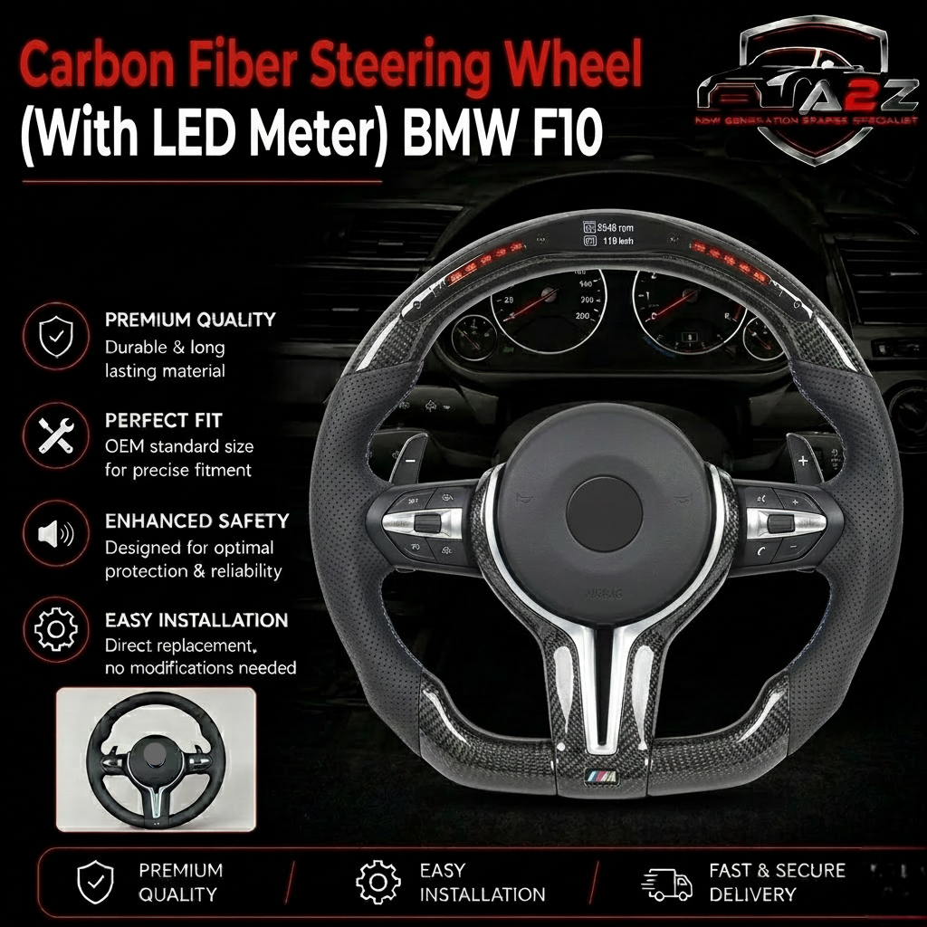 Carbon Fiber Steering Wheel (With LED Meter) Compatible With BMW F10