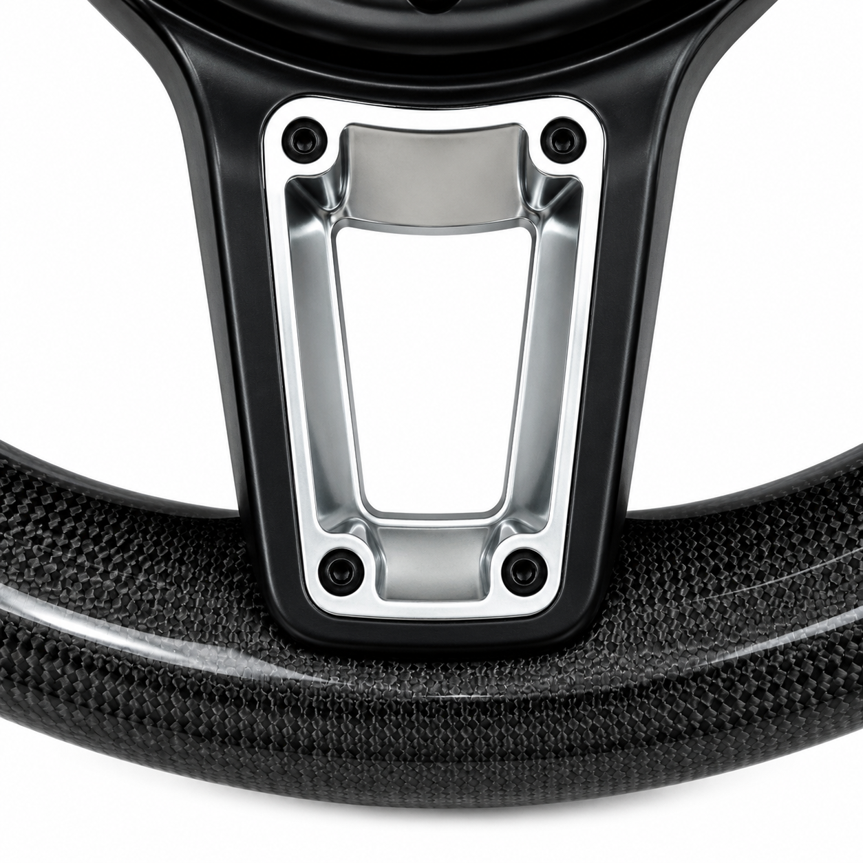 Carbon Fiber & Burgundy Smooth Leather Steering Wheel Compatible With Porsche All Models