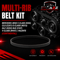 Multi Rib Belt Kit 5PK1960K1 Compatible With MERCEDES-BENZ C-CLASS (W205) CLS (C257) E-CLASS (W213) GLC (X253) GLE (V167) V-CLASS (W447) | VALENTE (CONTINENTAL)