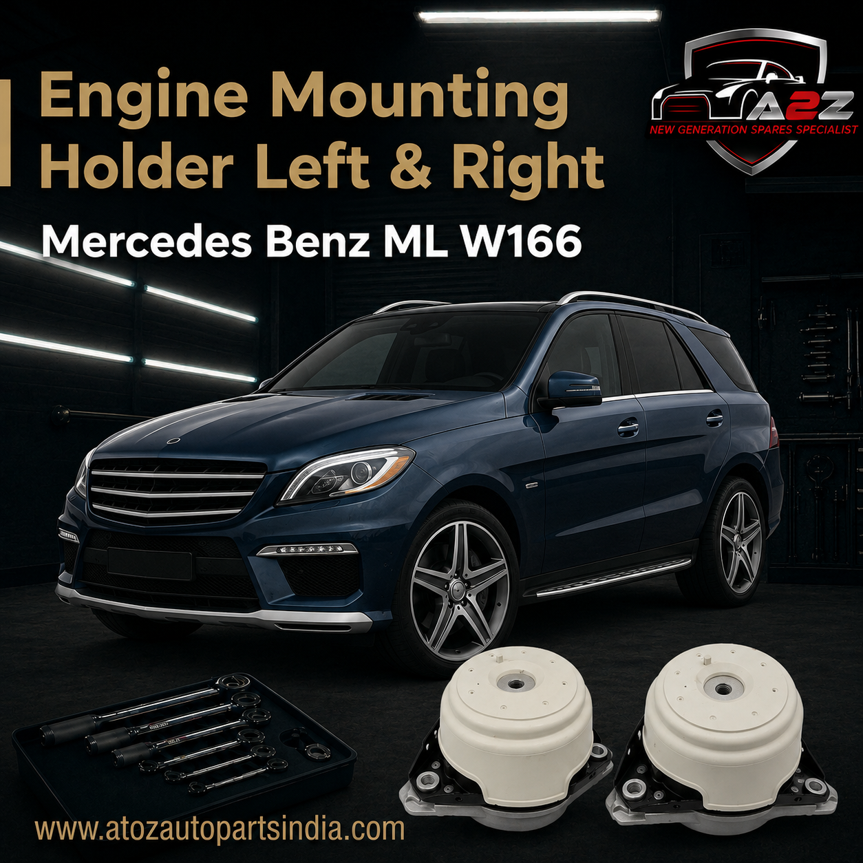 Engine Mounting Holder Left 1662405817 A1662405817 & Right A1662405917 1662405917 Compatible With Mercedes Benz ML W166
