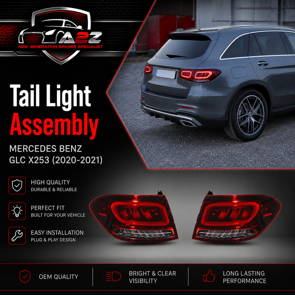 Tail Light Rear Lamp Compatible With MERCEDES BENZ GLC X253 (2020-2021) Tail Light Rear Lamp Left A2539065101 & Right A2539065201