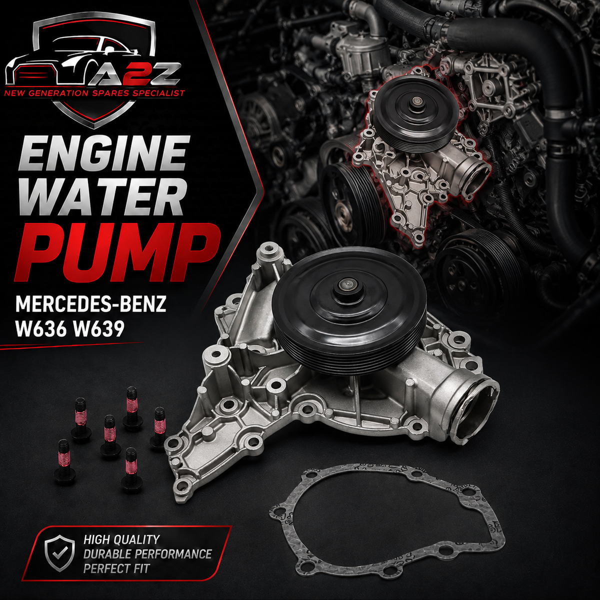 Engine Water Pump 2722001601 Compatible With Mercedes-Benz W636 W639