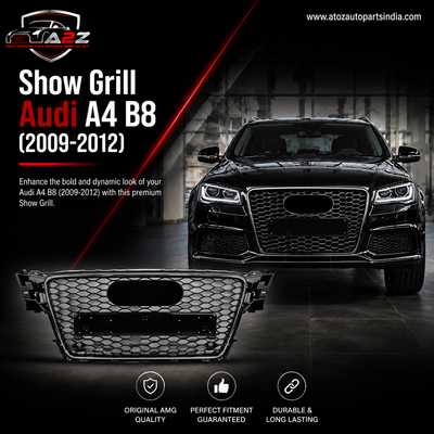 Show Grill  Compatible With Audi A4 B8(2009-12) RS4 Black Chrome Tag 3