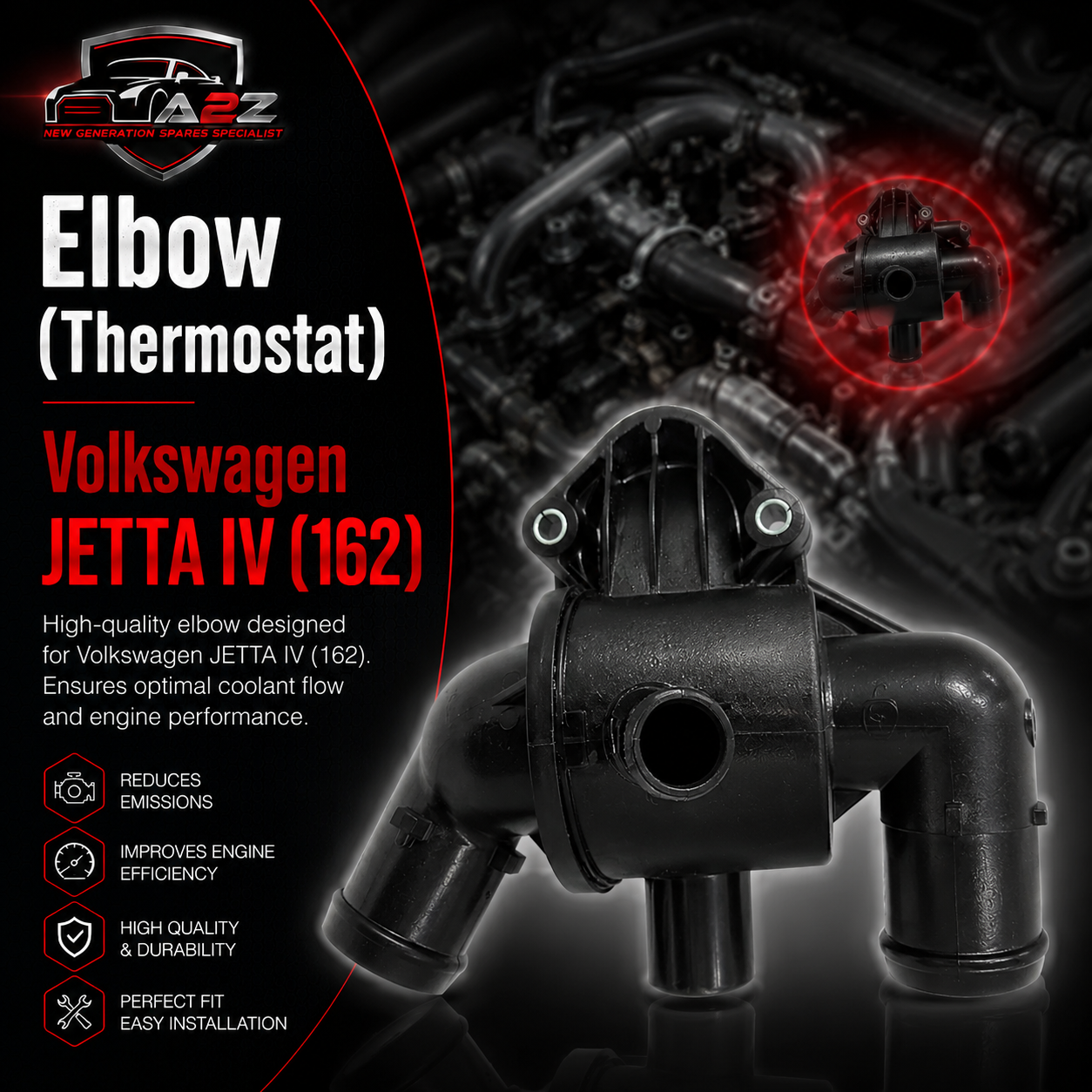 Elbow (Thermostat) 03L121111AE Compatible With  Volkswagen  JETTA IV (162)  Tag No.44