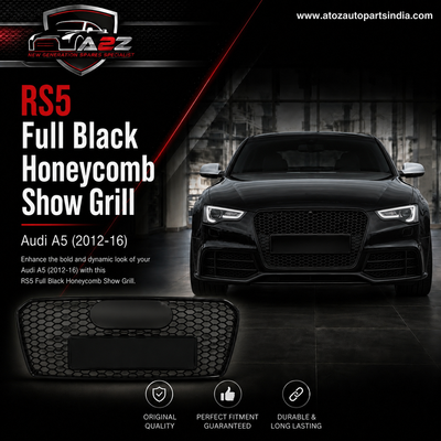 RS5 Full Black Honeycomb Show Grill Compatible With Audi = A5 (2012-16) Tag No.192