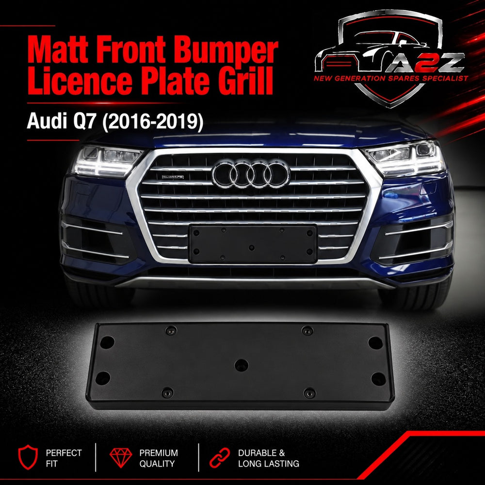 Matt Front Bumper Licence Plate Grill 4M0807287BMX3 Compatible With Audi Q7 4M (2016-2019) Tag No.180